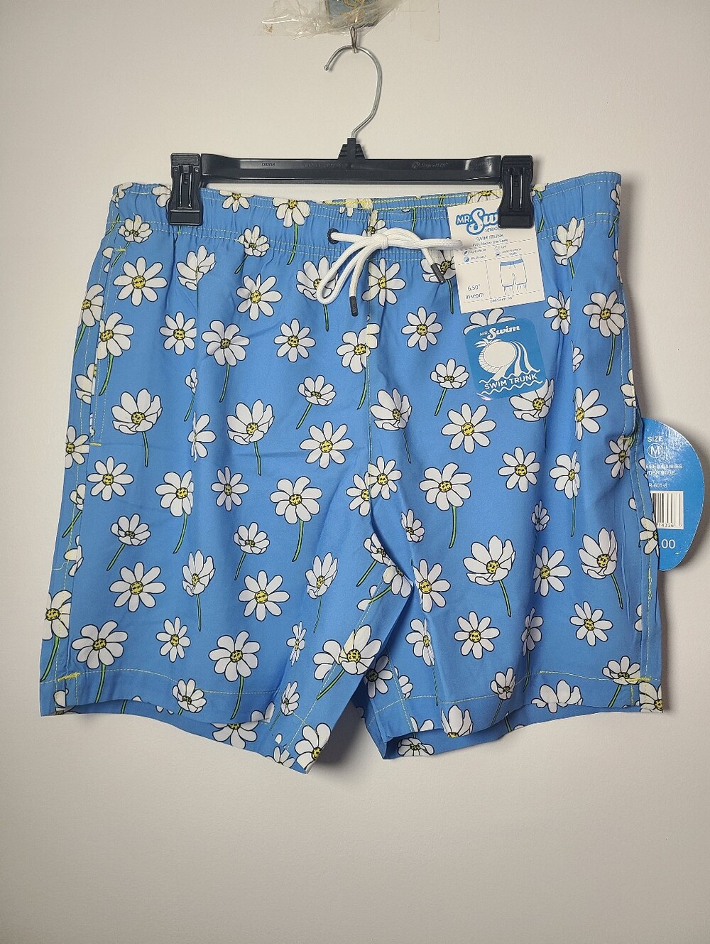 Mr.Swim Blue Floral Athletic Swim Shorts Mens Size Medium